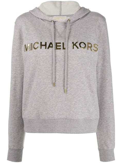 michael kors gold logo hoodie|michael kors gray hoodies.